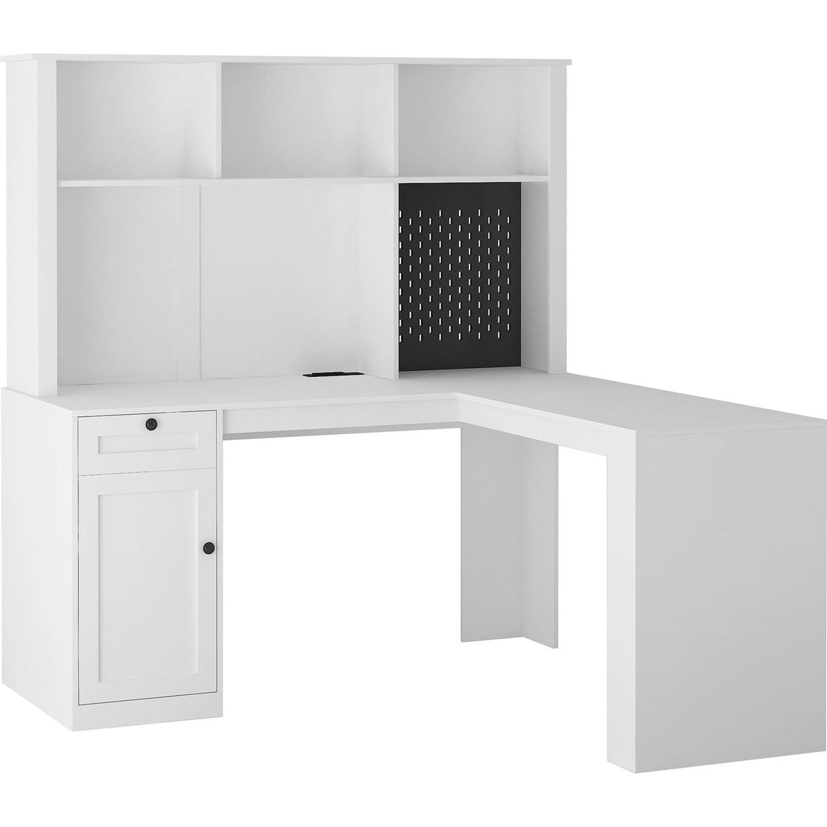 L Shaped Desk with outlet, Computer Desk with Drawers, Bookshelf & Hutch, Modern Corner Desk, Home Office Desk,L-Shaped Study Table Writing Desk,Corner Gaming Computer Desk with Storage