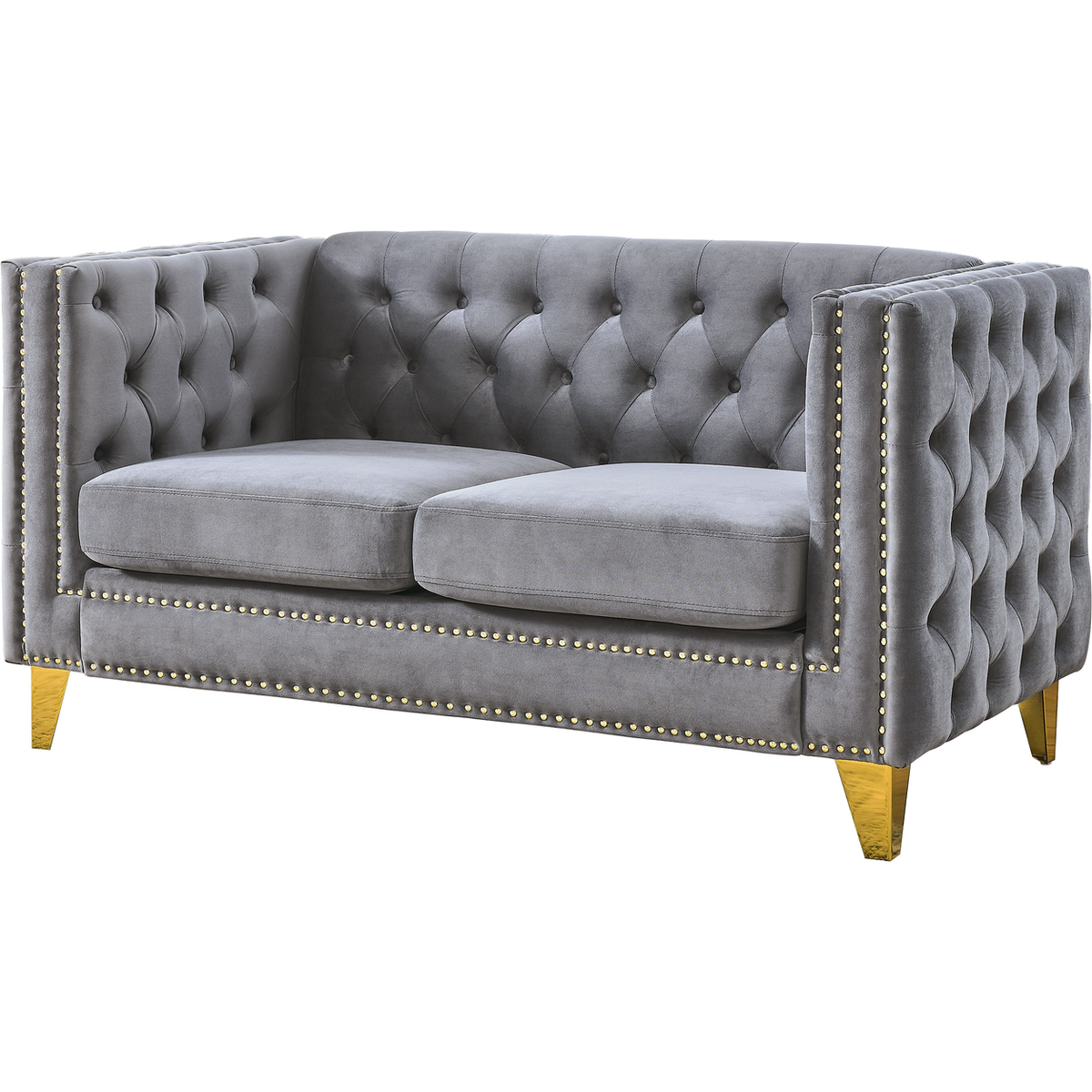 3-seater + 2-seater Combination sofa.GREY VELVET