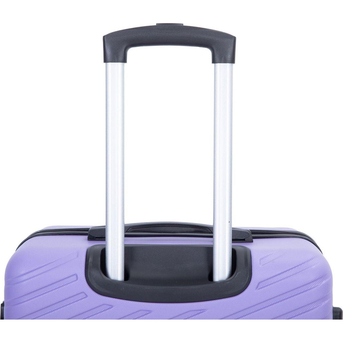 luggage 4-piece ABS lightweight suitcase with rotating wheels, 24 inch and 28 inch with TSA lock, (16/20/24/28) LIGHT PURPLE