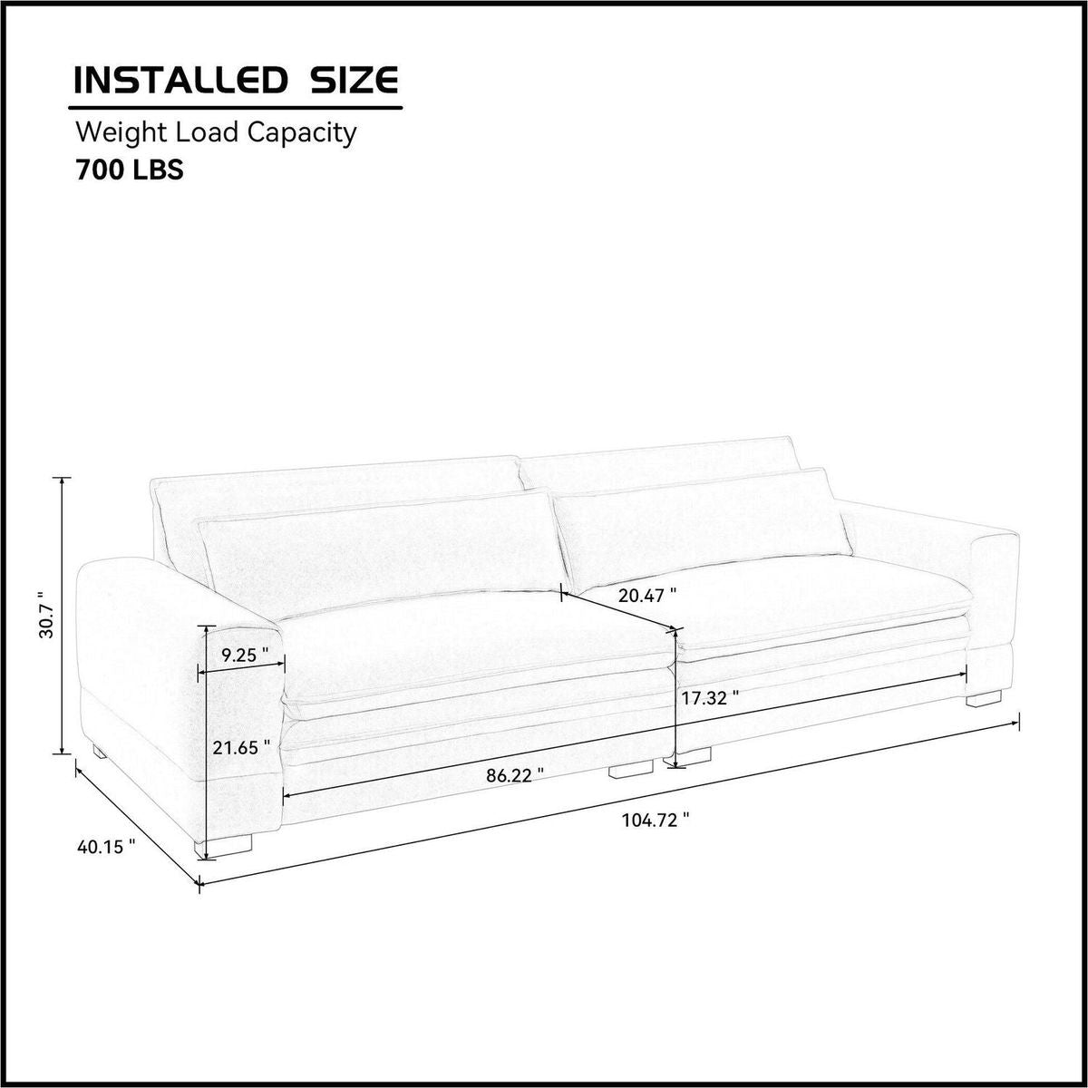 Mid-Century Sofa Couch Modern Upholstered Couch for Livingroom,Bedroom, Apartment, Home Office Beige