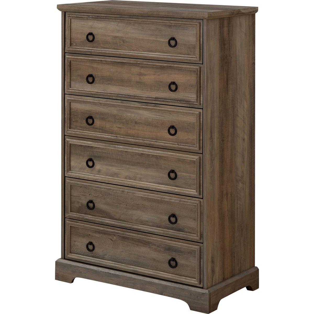Modern 6 Drawer Dresser, Dressers for Bedroom, Tall Chest of Drawers Closet Organizers & Storage Clothes - Easy Pull Handle, Textured Borders Living Room, Hallway,L 29.53"xW15.75"xH48.03"