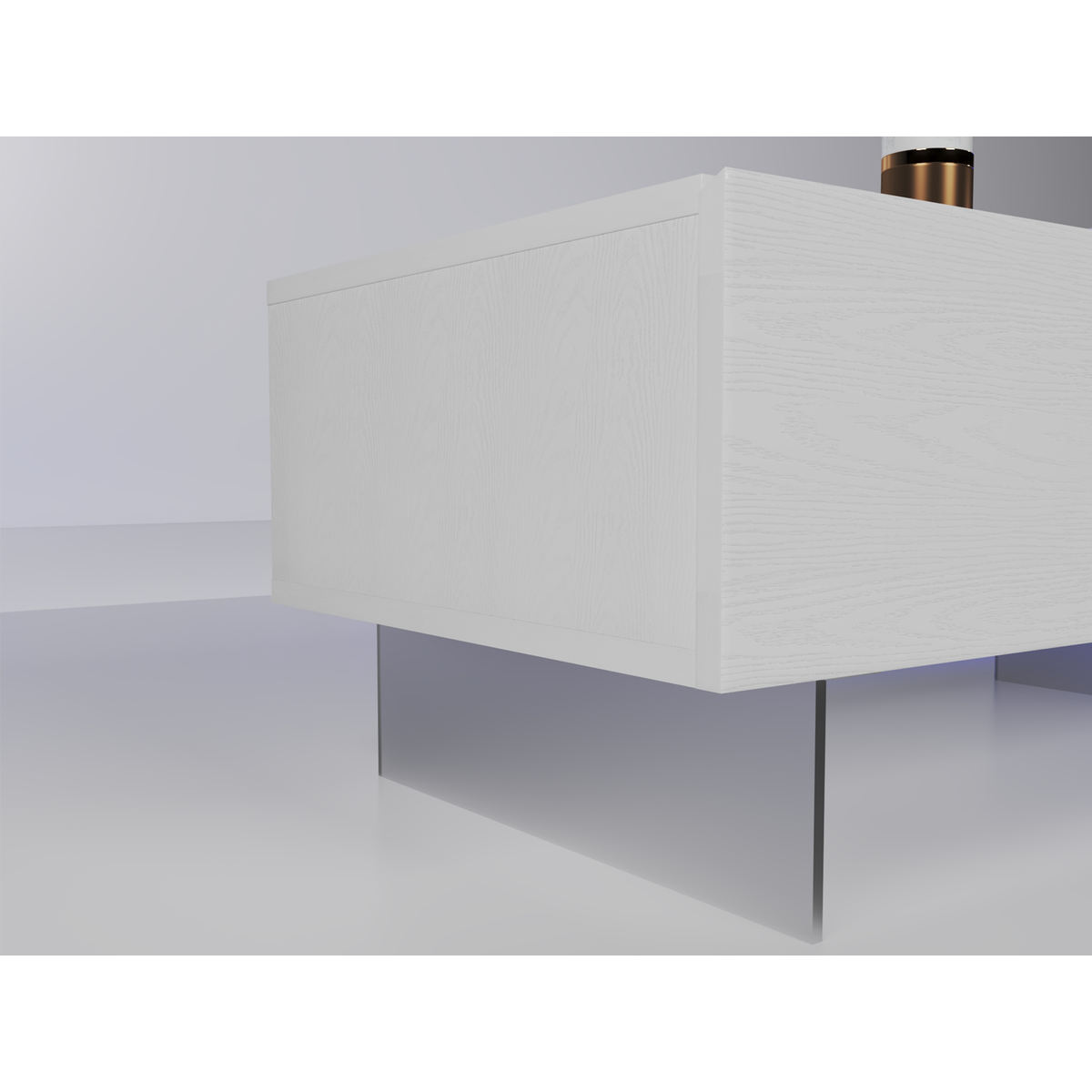 TV Console with Storage Cabinets, Extendable LED TV Stand with Remote Control, Multiple Modes Changing Lights Modern Entertainment Center with Chamfer Edge Shape, White