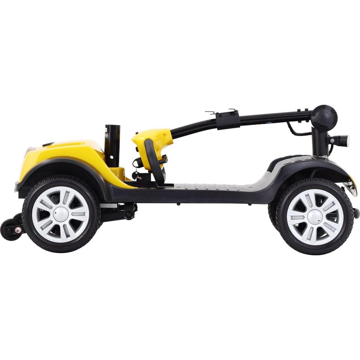 Four wheels Compact Travel Mobility Scooter with 300W Motor for Adult-300lbs, YELLOW