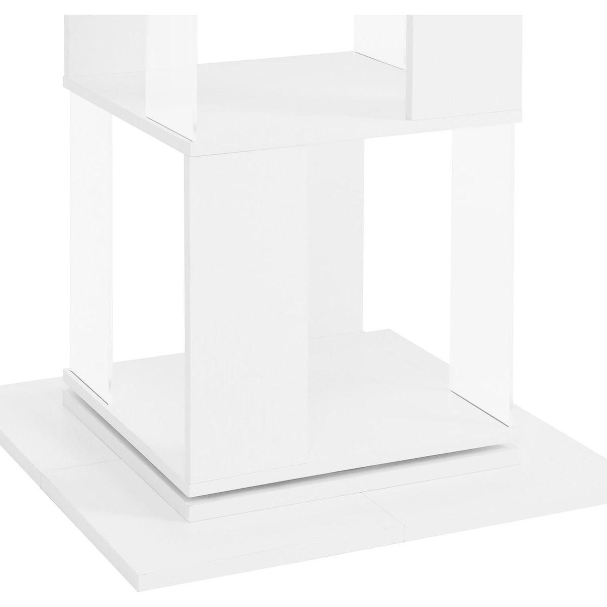 5 tier Rotating Bookshelf, Floor Rack Simple Bookcase with Acrylic plate Student Multi-Function Creative Bookshelf for Living Room with anti-toppling base