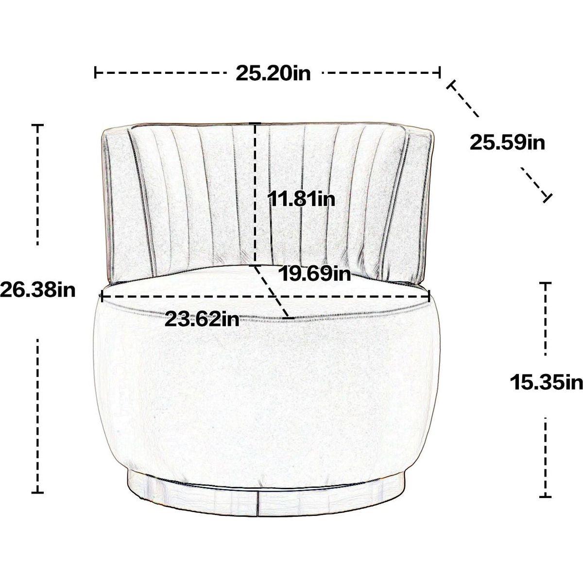 360 Degree Swivel Cuddle Barrel Accent Sofa Chairs, Round Armchairs with Wide Upholstered, Fluffy Velvet Fabric Chair for Living Room, Bedroom, Office, Waiting Rooms