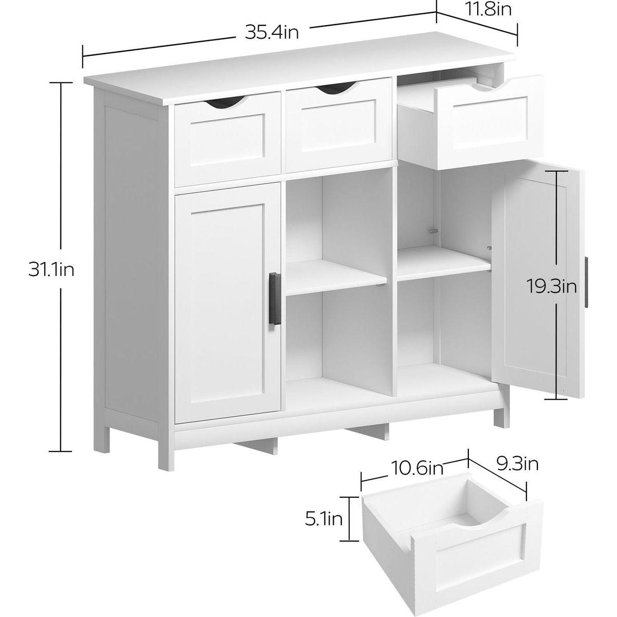 35.4" Wide 3 Drawer Sideboard - Streamdale Furniture