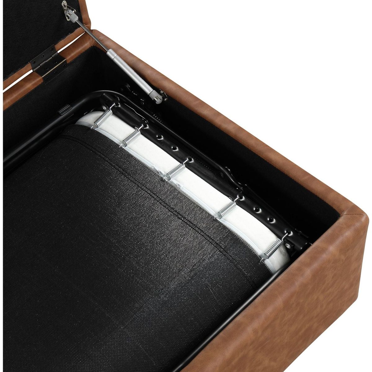 Twin Size Folding Ottoman Sleeper Bed with Mattress Convertible Guest Bed Brown