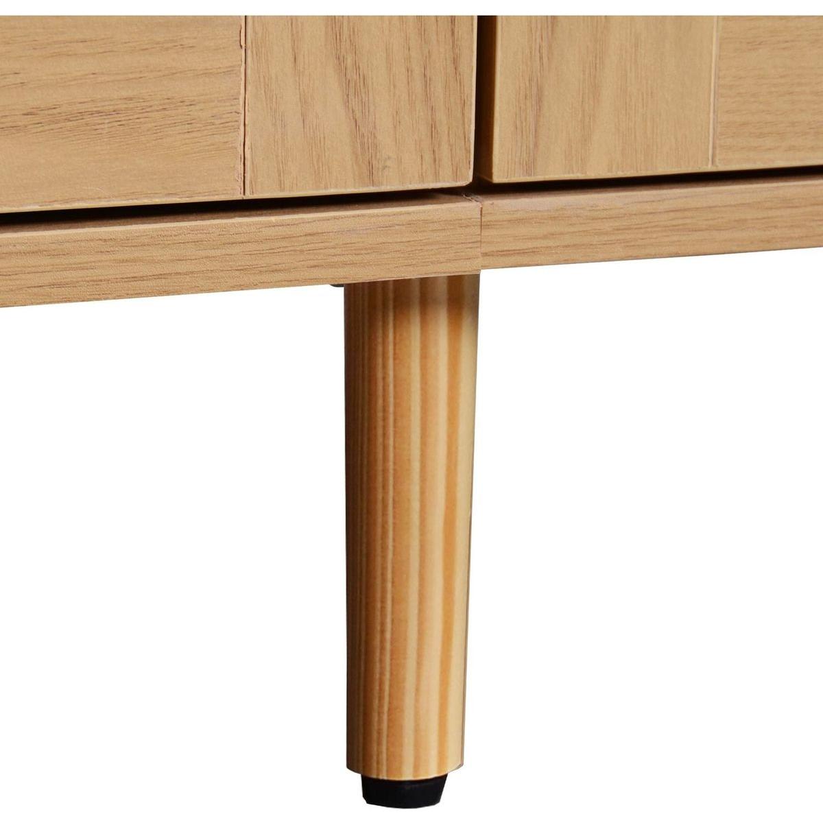 Rattan TV Stand for TVs up to 85", Modern Farmhouse Media Console, Entertainment Center with Solid Wood Legs, TV Cabinet for Living Room,Home Theatre