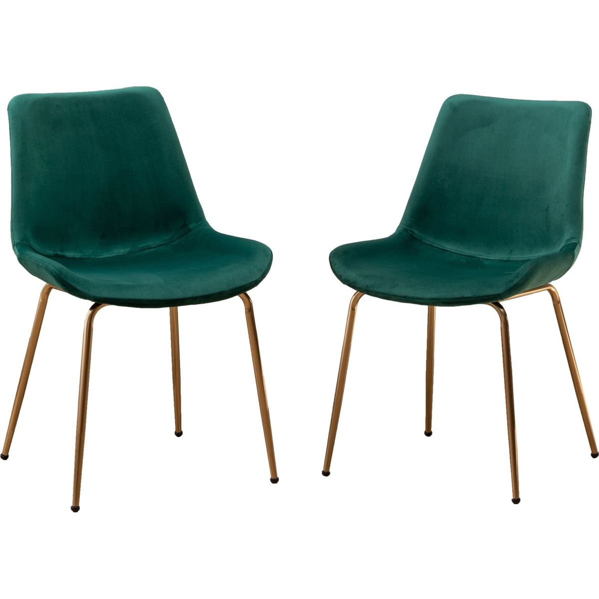 Aufurr Modern Velvet Dining Chair, Set of 2, Green
