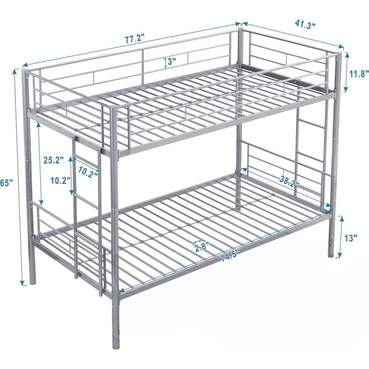 METAL BUNK BED SILVER