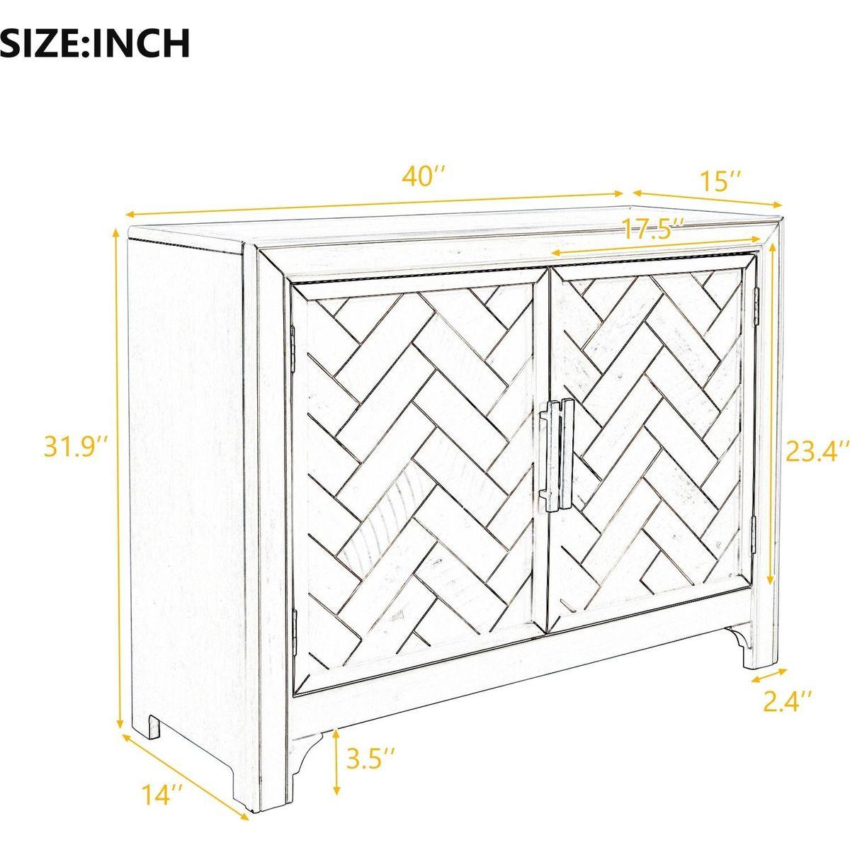 40" Modern Cabinets with Unique Design Doors with 1 Adjustable Shelves,Suitable for Multiple Rooms Such as Living Room and Study Room