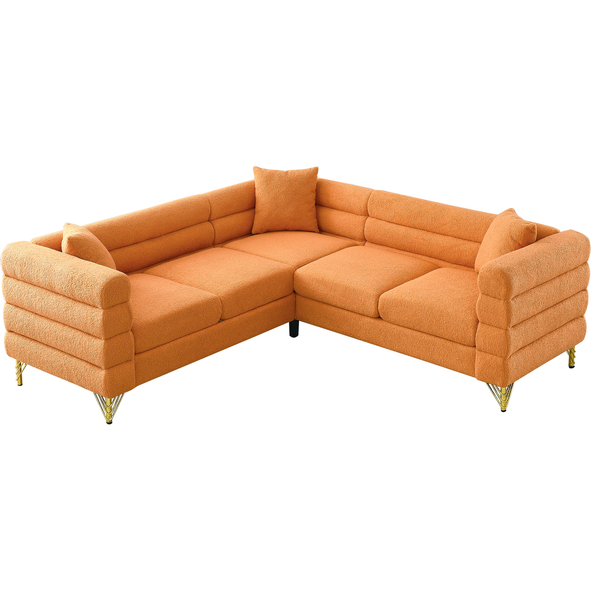 81.5-Inch Oversized Corner Sofa, L-Shaped Sectional Couch, 5-Seater Corner Sofas with 3 Cushions for Living Room, Bedroom, Apartment, Office