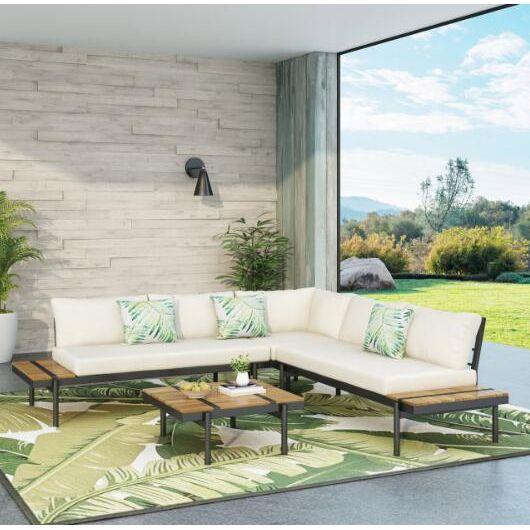 THEO 5 SEATER SECTIONAL SOFA SET WITH CUSHIONS