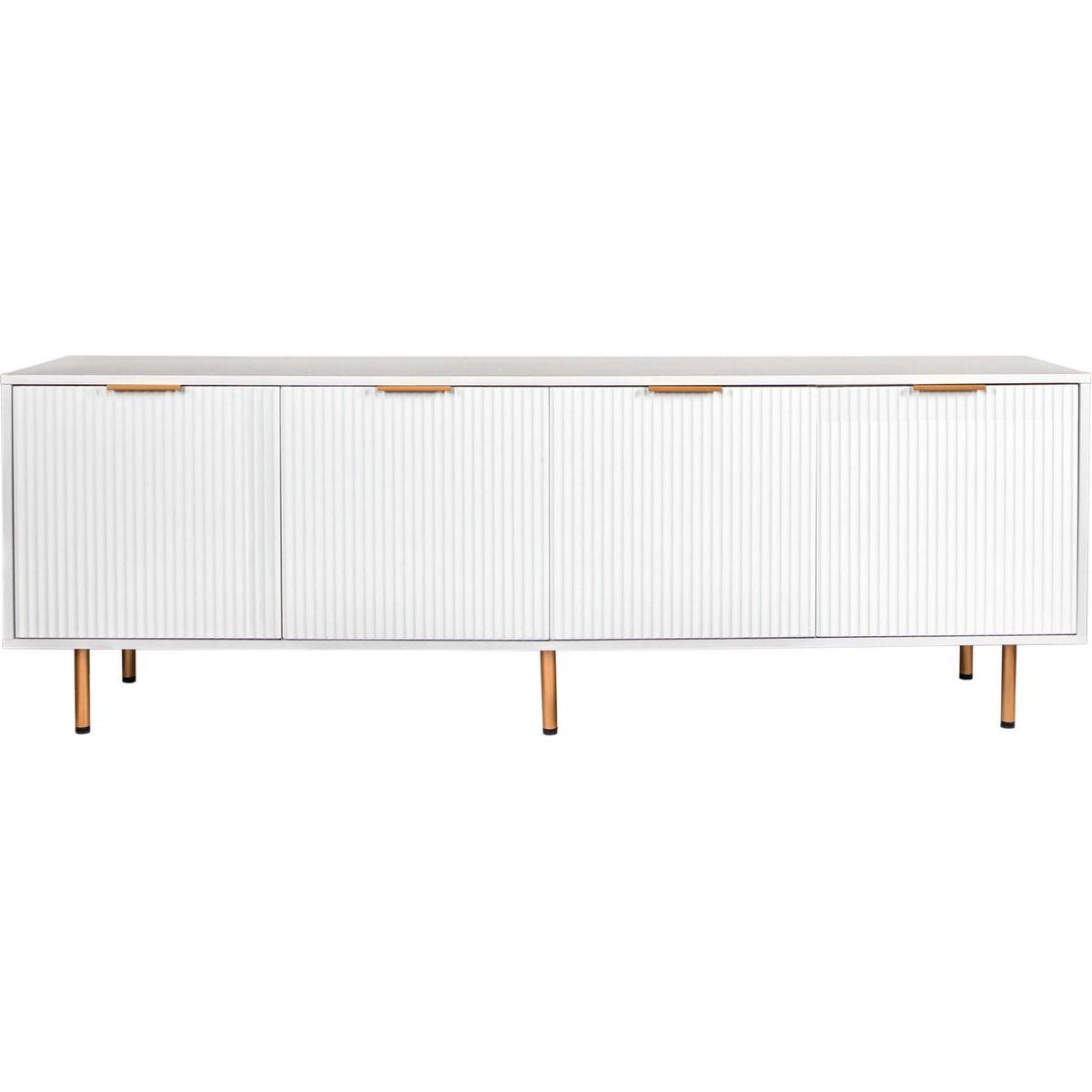 Modern warm white TV cabinet for 80 inch TV Stands, for Living Room Bedroom