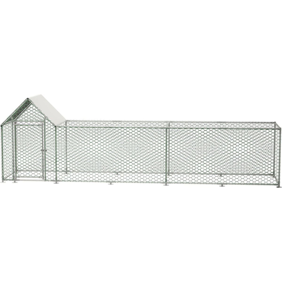 16x3FT Metal Chicken Coop Run Backyard Hen House Poultry Habitat Cage w/Cover