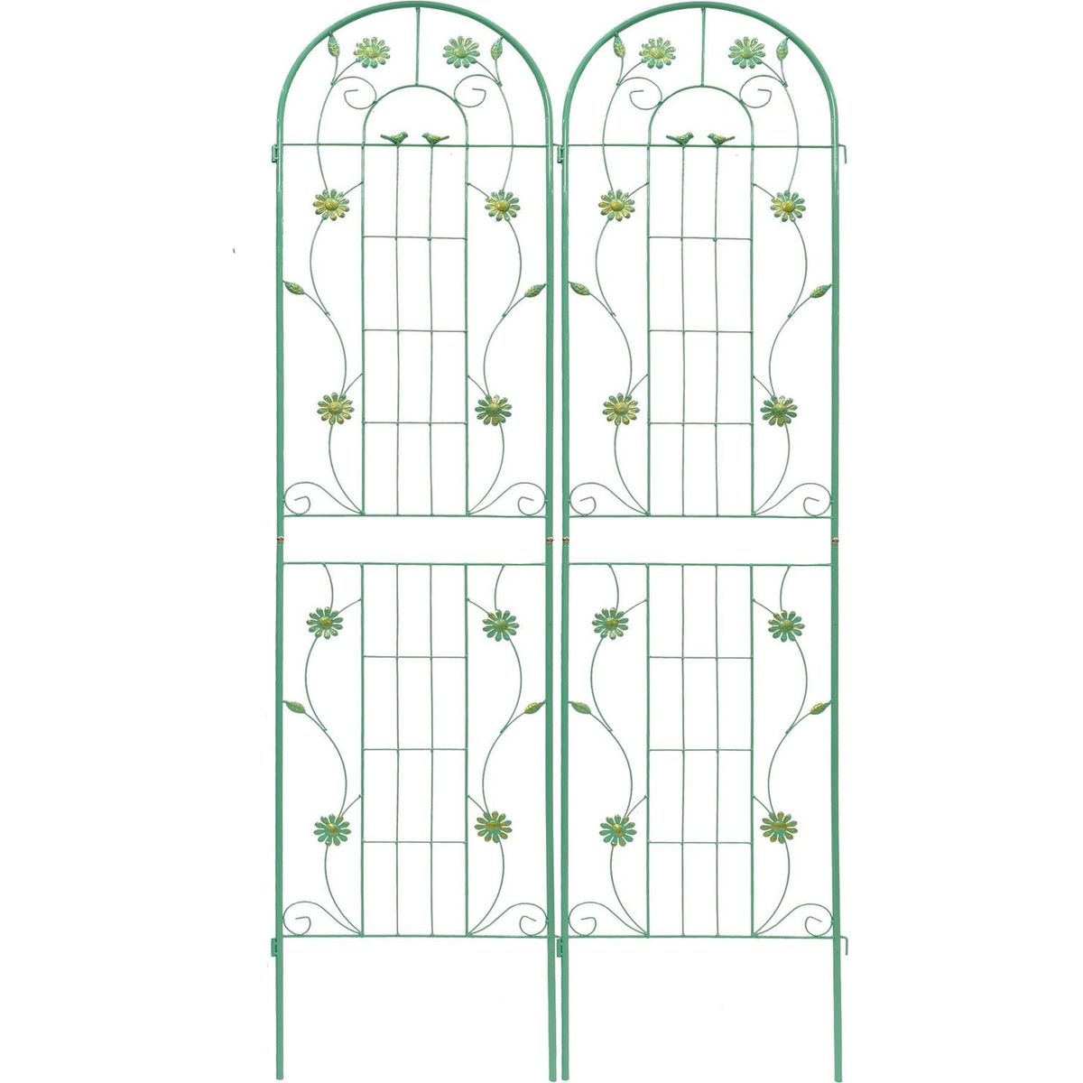 4 Pack Metal Garden Trellis 86.7" x 19.7" Rustproof Trellis for Climbing Plants Outdoor Flower Support Green