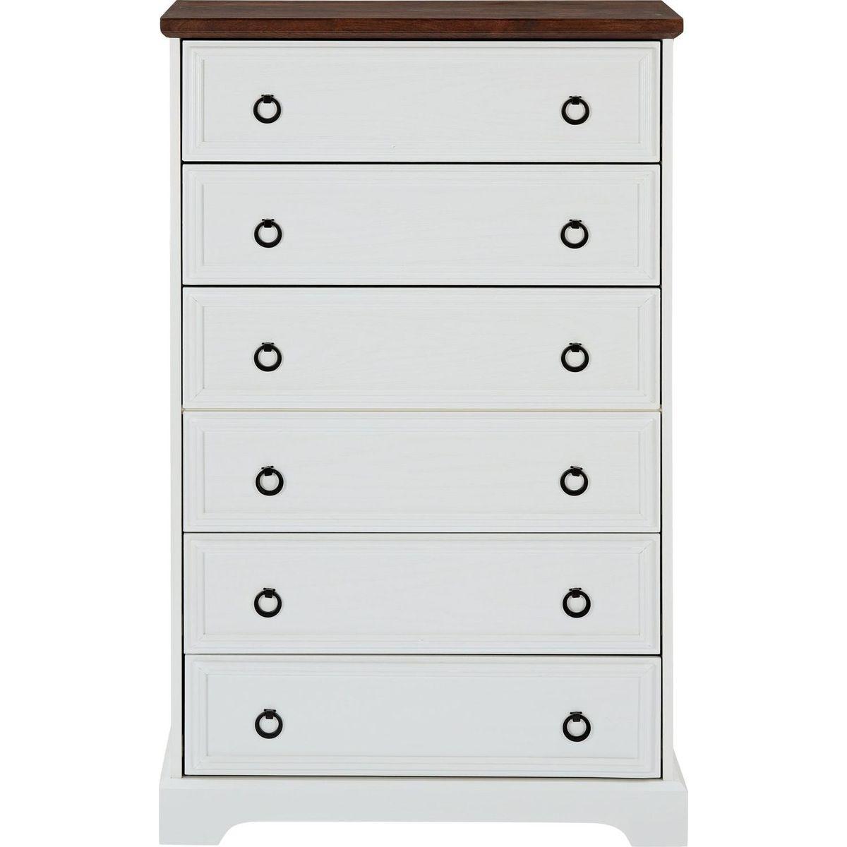 Modern 6 Drawer Dresser, Dressers for Bedroom, Tall Chest of Drawers Closet Organizers & Storage Clothes - Easy Pull Handle, Textured Borders Living Room, Hallway,L 29.53"xW15.75"xH48.03"White