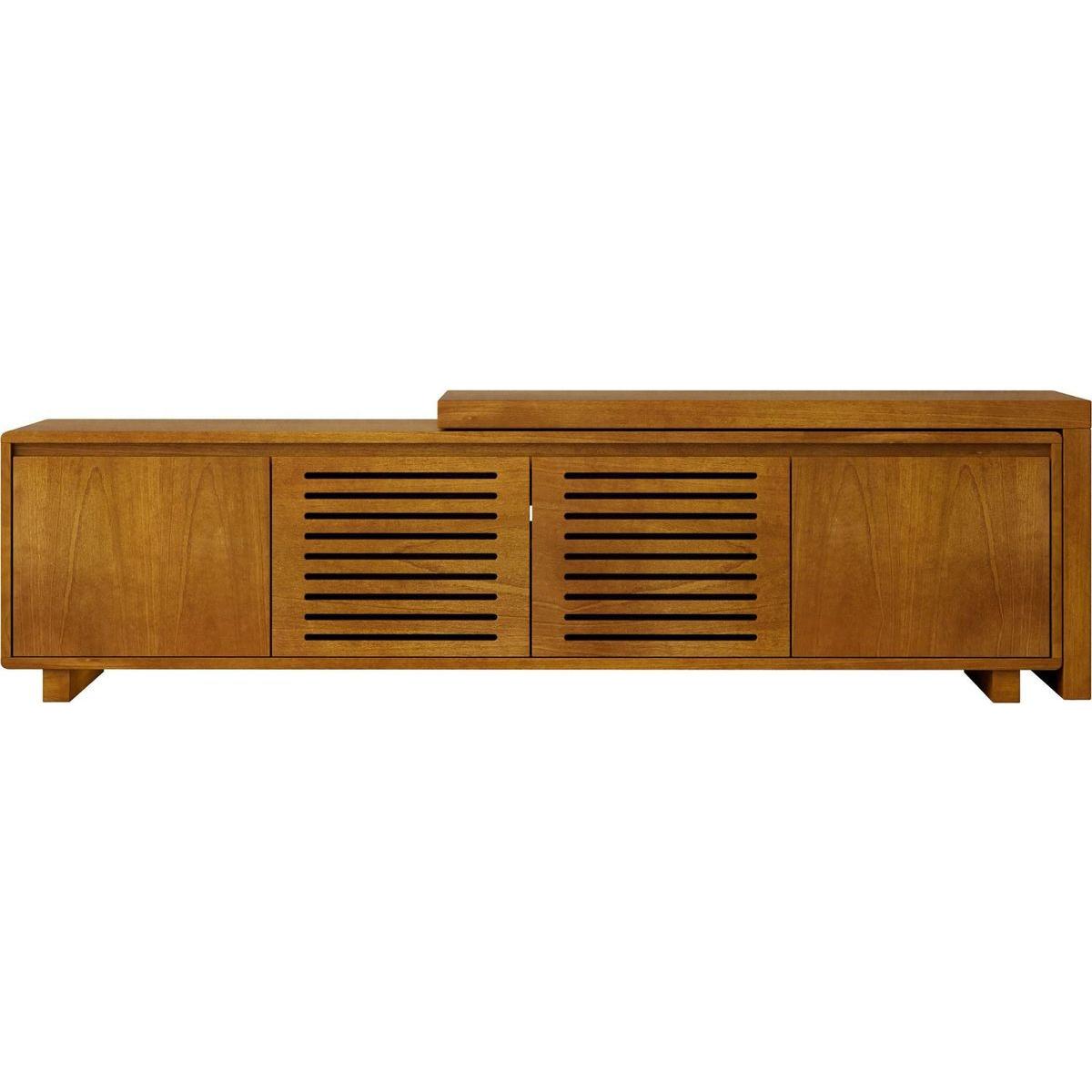 63" Mid-Century Modern Extendable TV Stand for TVs up to 75", Media Console TV Cabinet for Living Room Bedroom, Farmhouse Entertainment Cabinet with Storage & Adjustable Panel - Streamdale Furniture