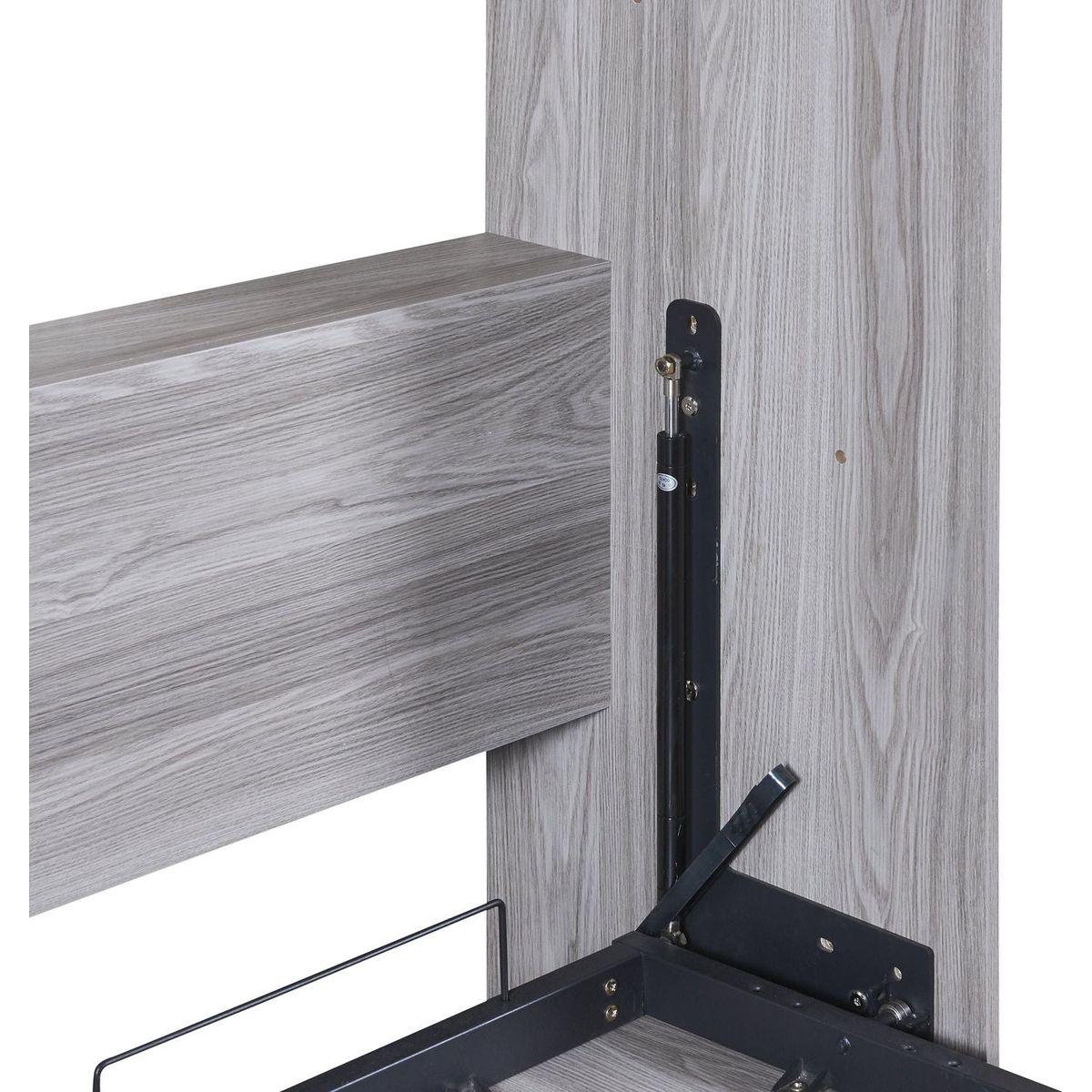 Full Size Murphy Bed, can be Folded into a Cabinet, Gray