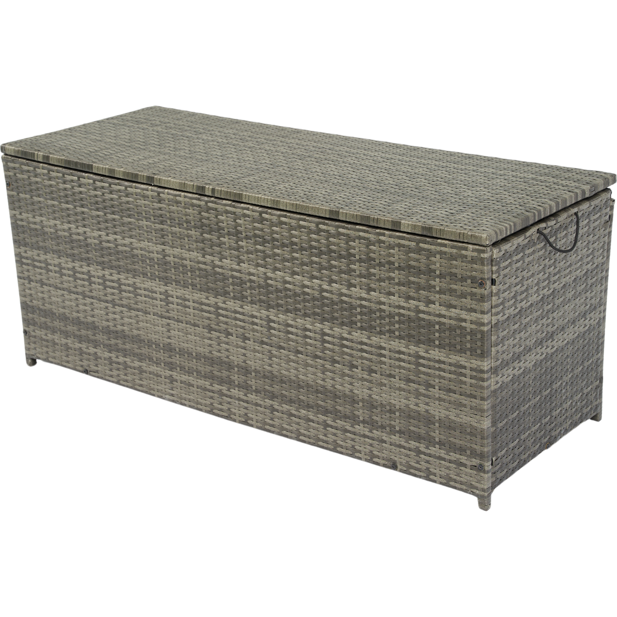 Outdoor Storage Box, 113 Gallon Wicker Patio Deck Boxes with Lid, Outdoor Cushion Storage for Kids Toys, Pillows, Towel Grey Wicker
