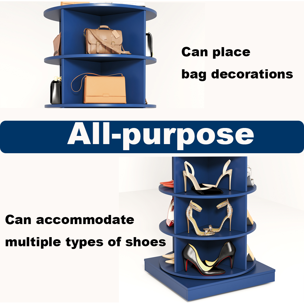 Blue 360 Rotating shoe cabinet 7 layers