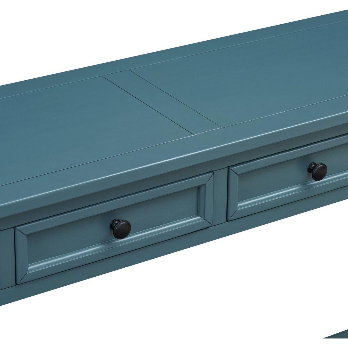 Console Table/Sofa Table with Storage Drawers and Bottom Shelf for Entryway Hallway(Dark Blue)