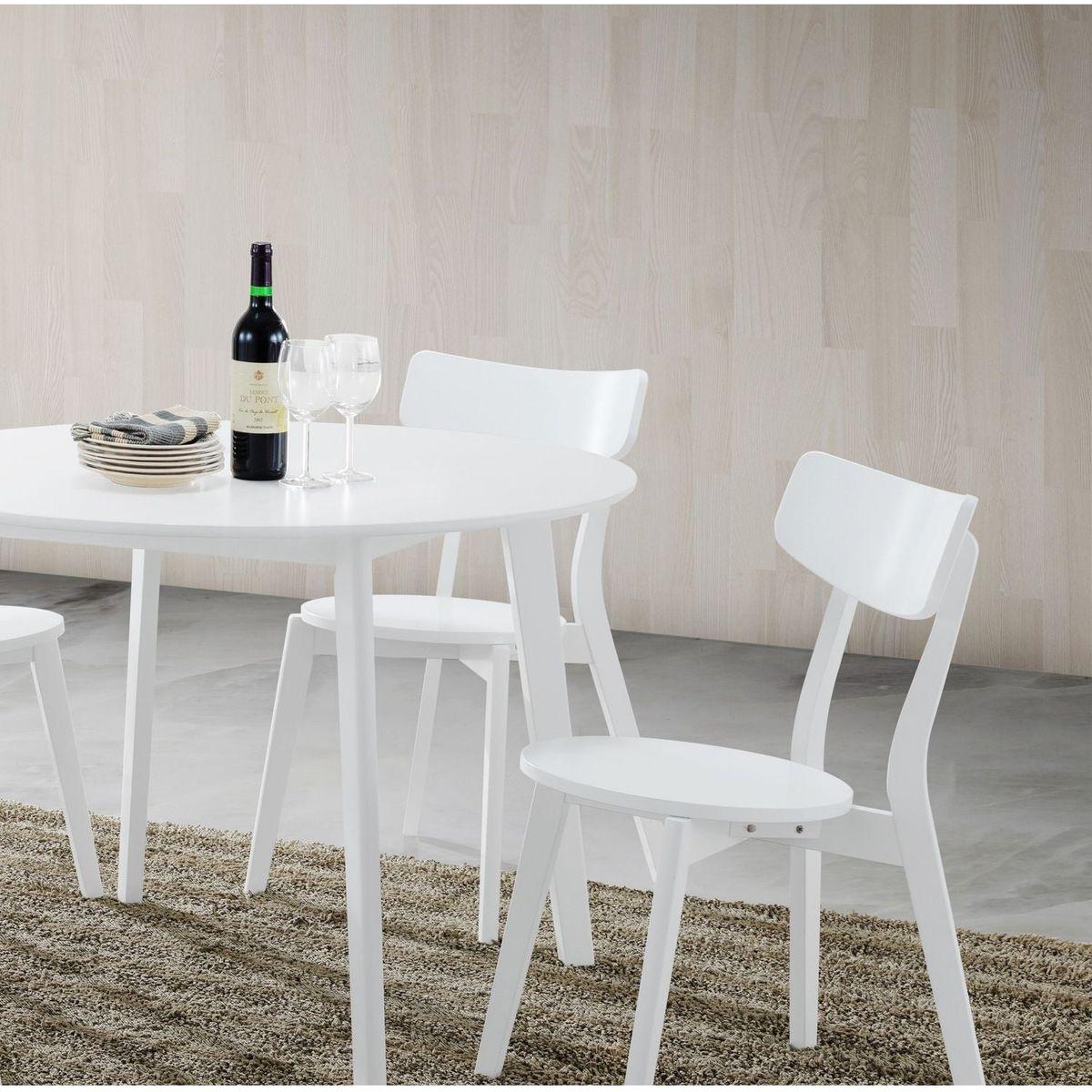Roma Contemporary White Round Dining Table