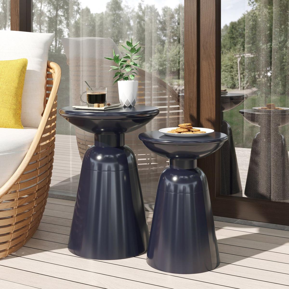 Metal S/2 end table