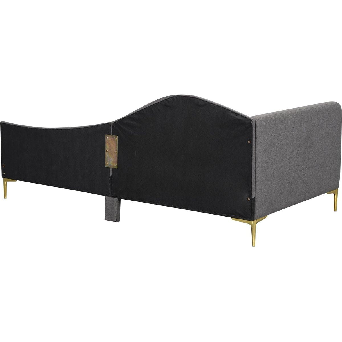 Twin Size Upholstered Daybed with Headboard and Armrest, Support Legs, Grey
