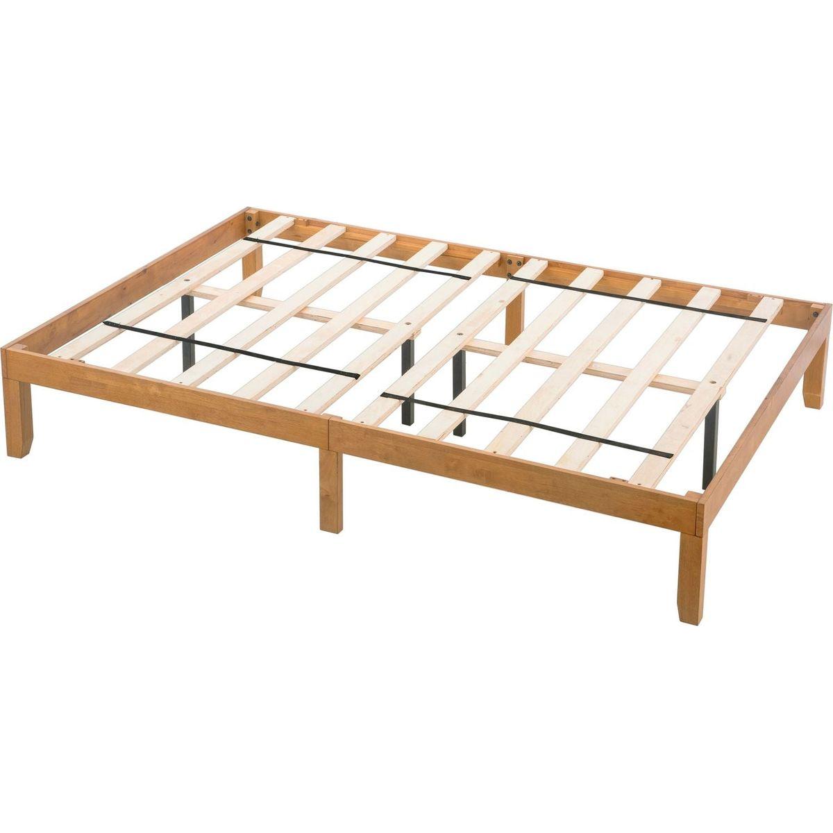 Queen Size Wood Platform Bed Frame,No Box Spring Needed,Strong Wood Slat Support, Easy Assembly