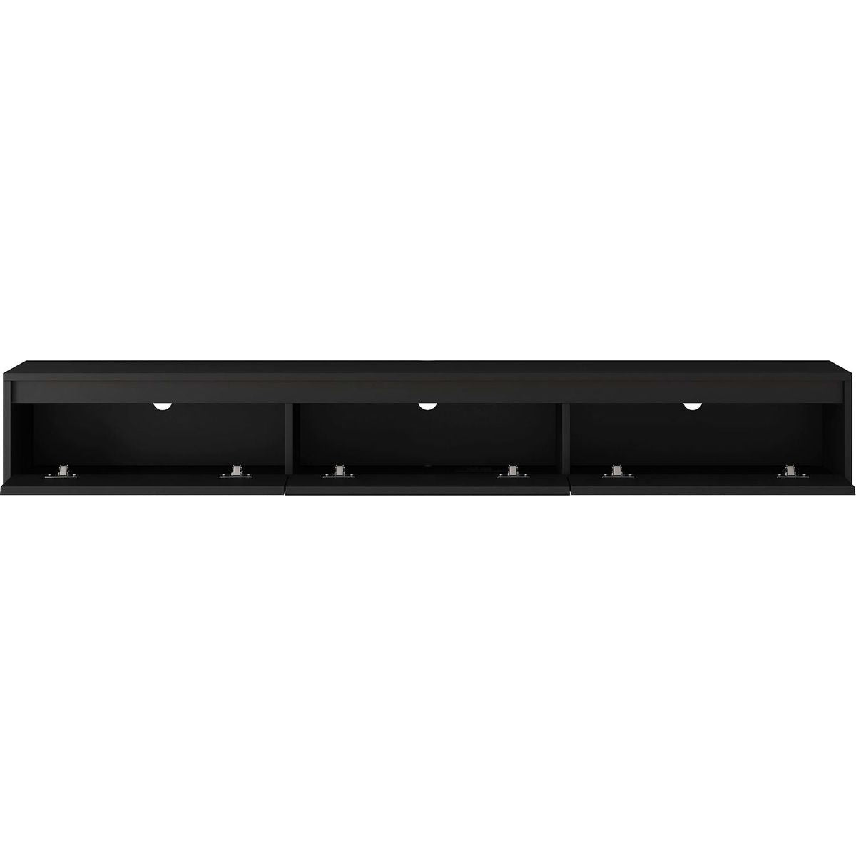 Floating TV Stand, Wall Mounted TV Shelf with Led Lights & Power Outlet,High Gloss TV Cabinet for Black tv Stands for Living Room