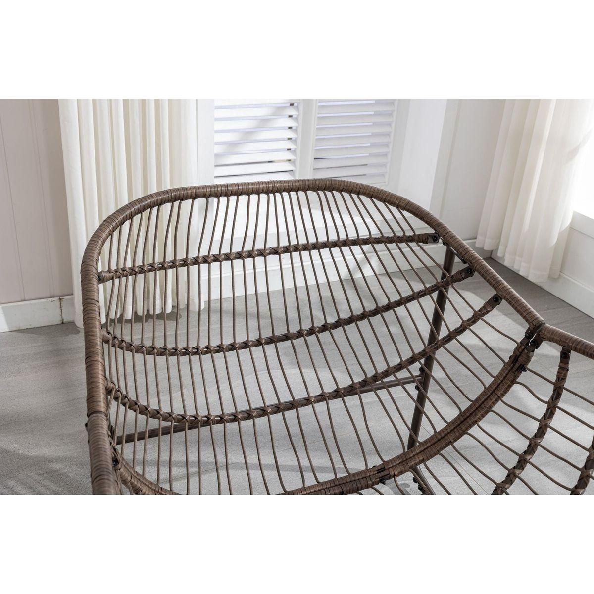 Outdoor Rattan Rocking Chair,Padded Cushion Rocker Recliner Chair Outdoor for Front Porch, Living Room, Patio, Garden, Olive Green