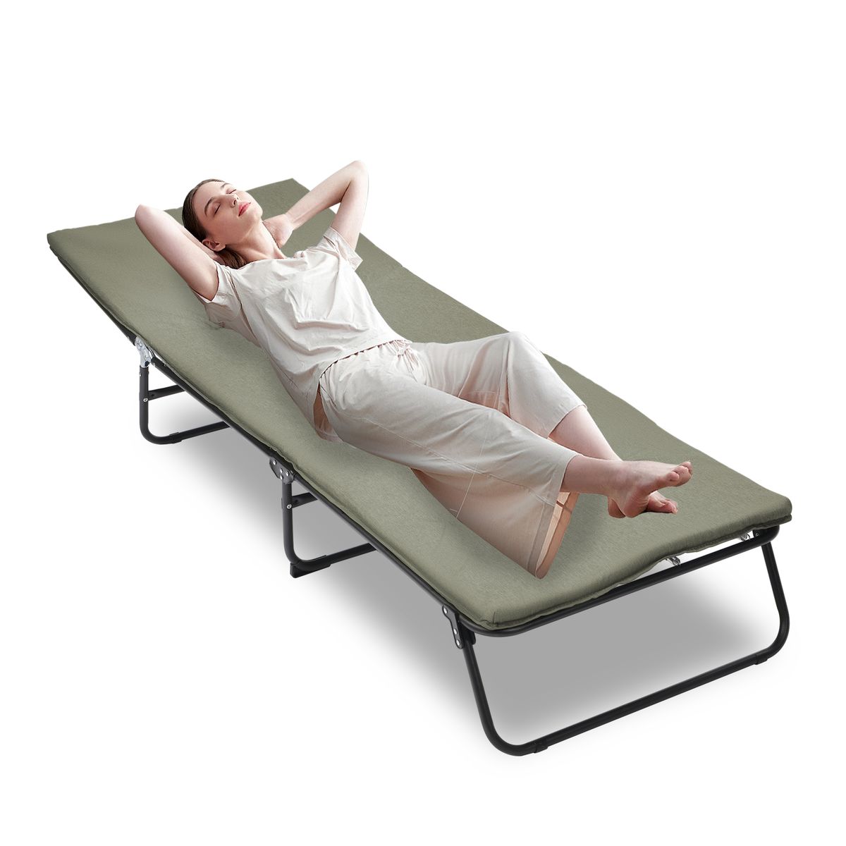 camp beds for camping Folding Camping Cot for Adults, 5-Angle Adjustable Camping Cot Heavy D –  Streamdale Furniture