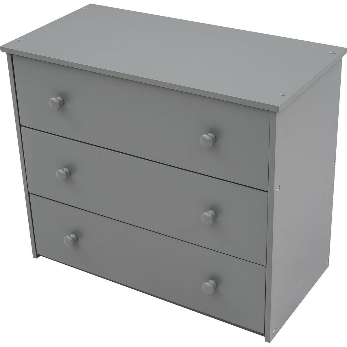 Low Study Twin Loft Bed with Cabinet and Rolling Portable Desk - Gray