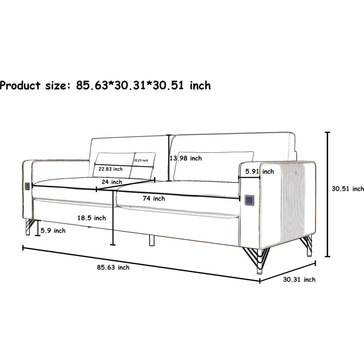 FX-P18-RG2(SOFA) Luxury Emerald Green Velvet Sofa with Gold Accents - Modern 3-Seat Couch with Plush Cushions, Perfect for Living Room and Office Decor