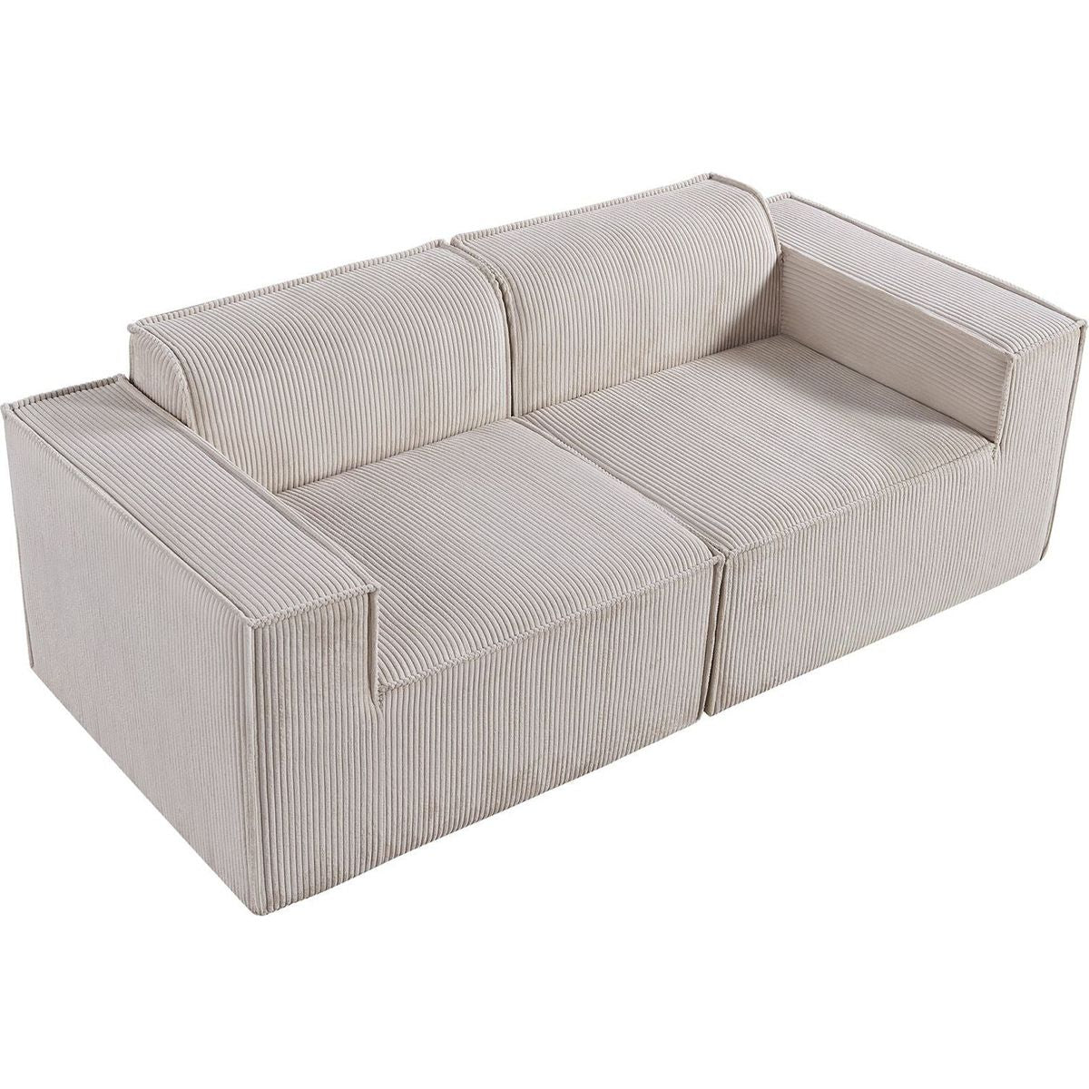 78.74" Modular Sectional Sofa Couch, 2 Seat Modern Corduroy Fabric Loveseat Sofa,High Supportive & Soft Sponges Comfy Sectional Sofa for Living Room, Office, Apartment