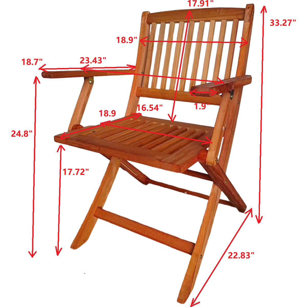 Foldable Patio Dining Set, 4 Folding Chairs, Indoor and outdoor universal, Teak