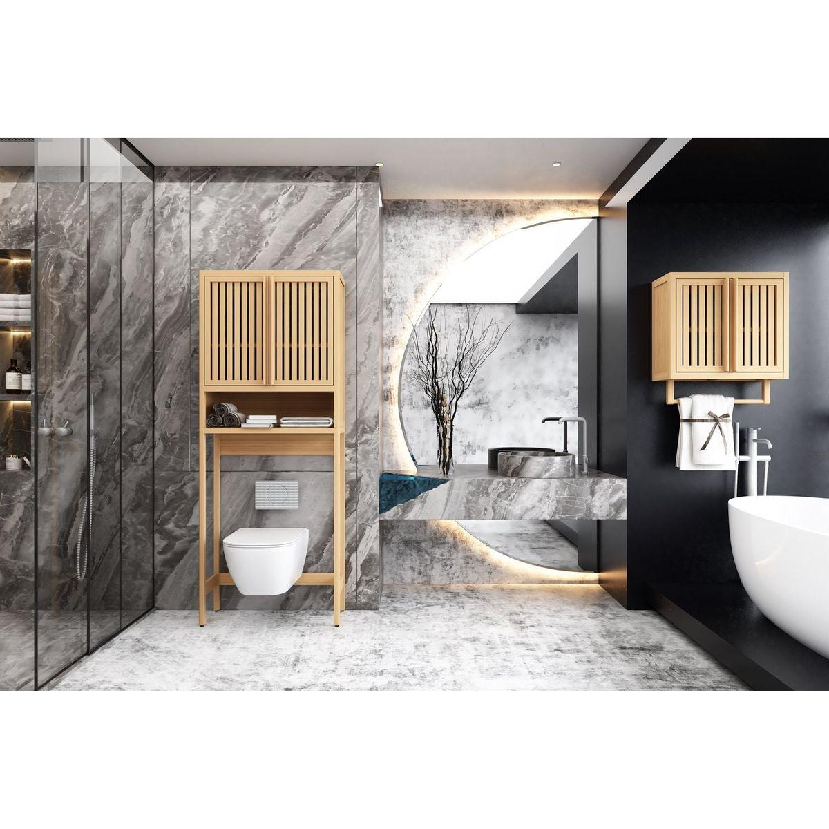 Bathroom cabinet wall mounted Bamboo toilet storage box