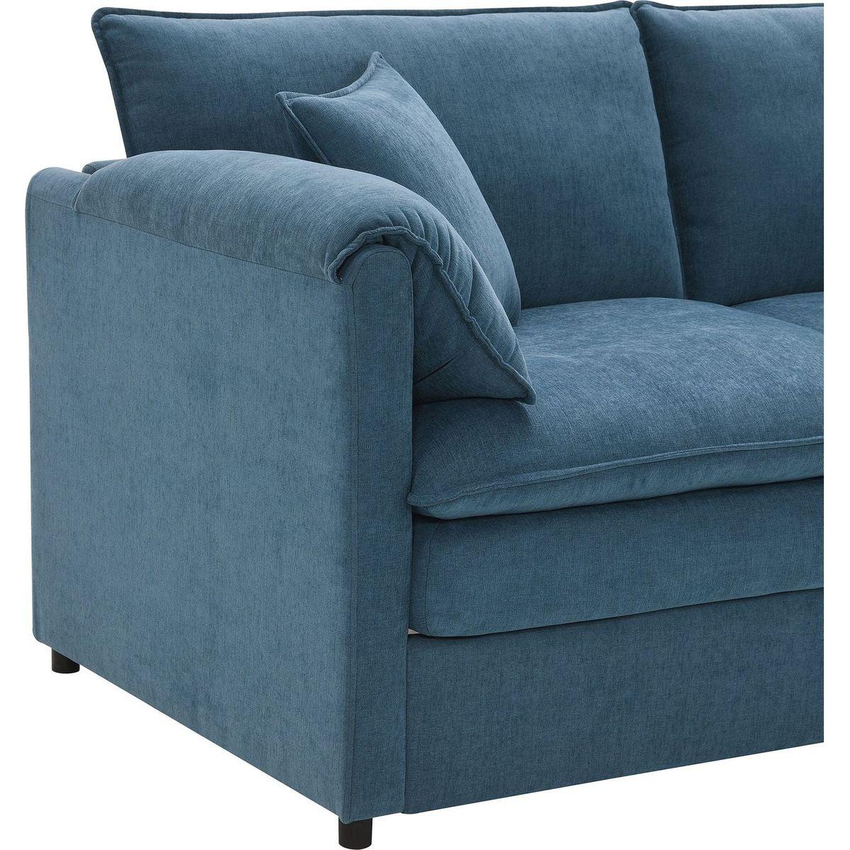 134x66" Chenille Modular Sectional Sofa,U Shaped Cloud Couch Set with Double Cushions, 6 Seat Sleeper Sofa Bed with Ottomans,Oversized Indoor Furniture for Living Room, 3 Colors