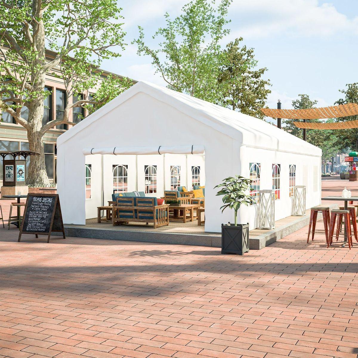 16x32FT Party Tent Heavy Duty, Large Wedding Event Shelters with 3 Storage Bags & Removable Sidewalls, Outdoor Canopy Gazebo Commercial Tents for Parties Carport Camping Garden Patio - Streamdale Furniture