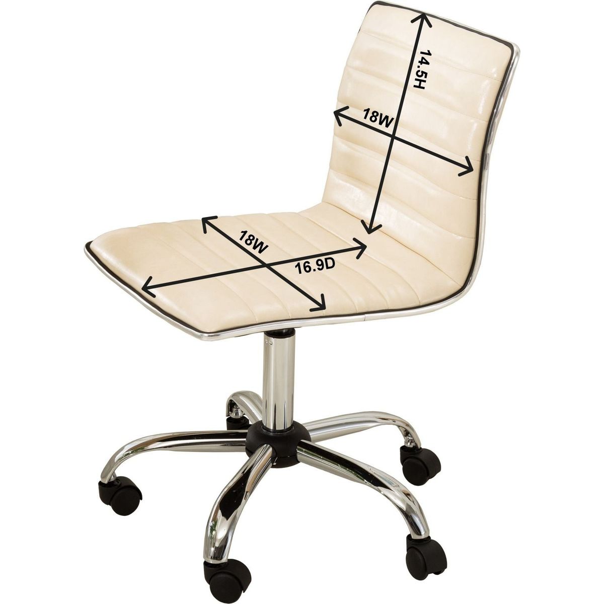 Fremo Chromel Adjustable Air Lift Office Chair, White