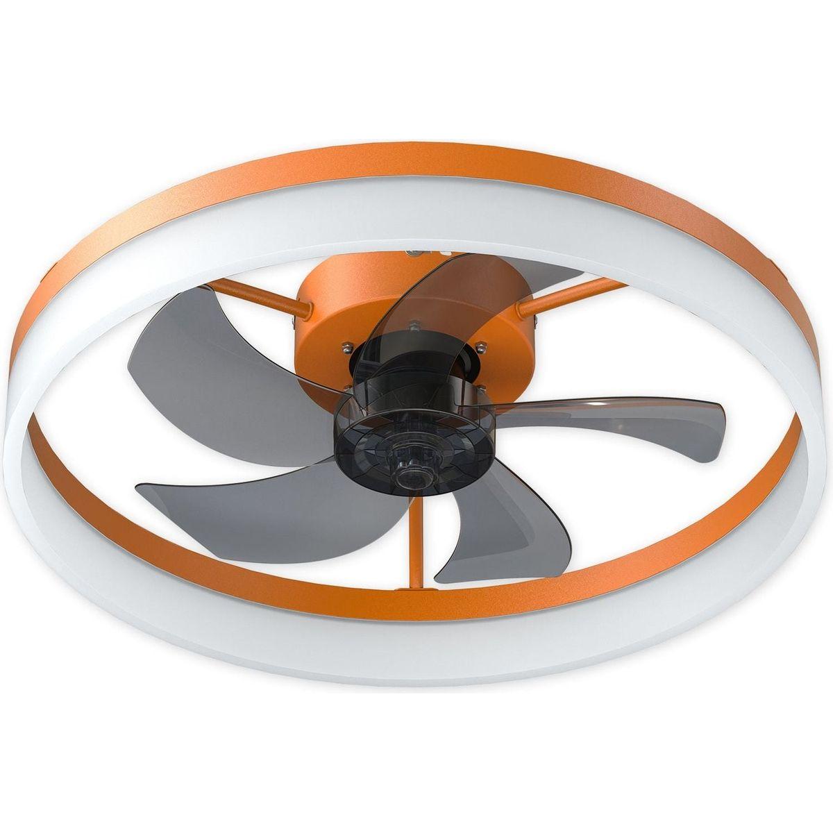 Ceiling Fans with Lights Dimmable LED Embedded installation of thin modern ceiling fans(Orange)