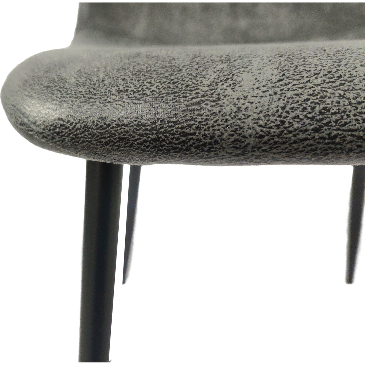 Dining Chairs Set of 4, Modern Accent Chairs with Soft glove suede Fabric Upholstered Seat, Spoon Shape Kitchen Chair with Black Metal Legs Dining Side Chairs for Dining Room Kitchen (Grey)