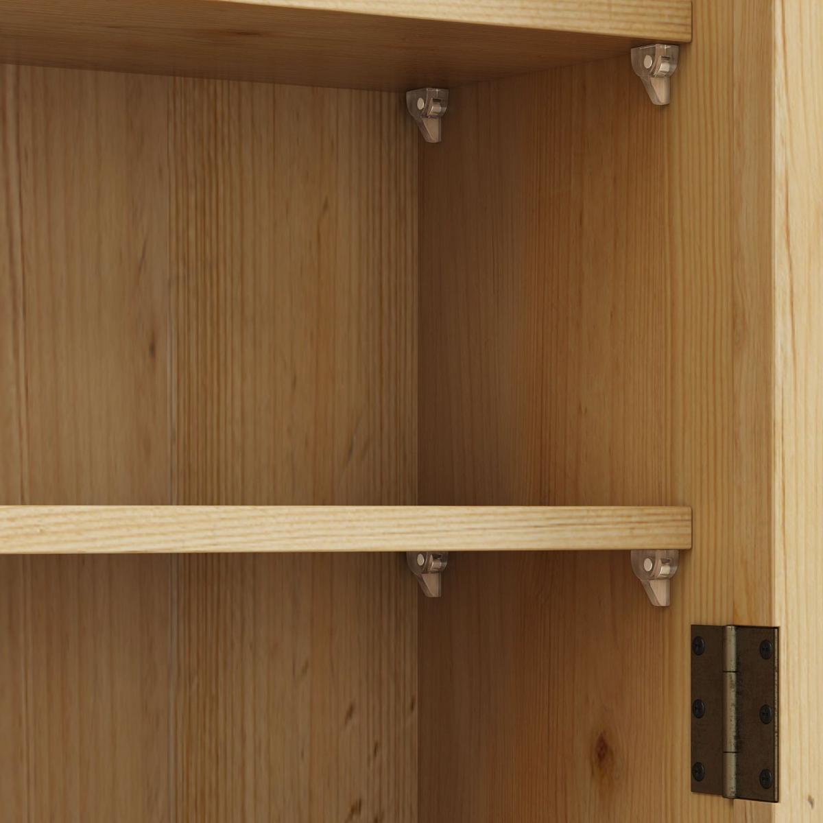 24.8"Glass Door Vintage Double Door Wall Cabinet With Three Tiers of Storage With Towel Rack,for Bathroom, Kitchen,,Dining Room,,Original Wood Color