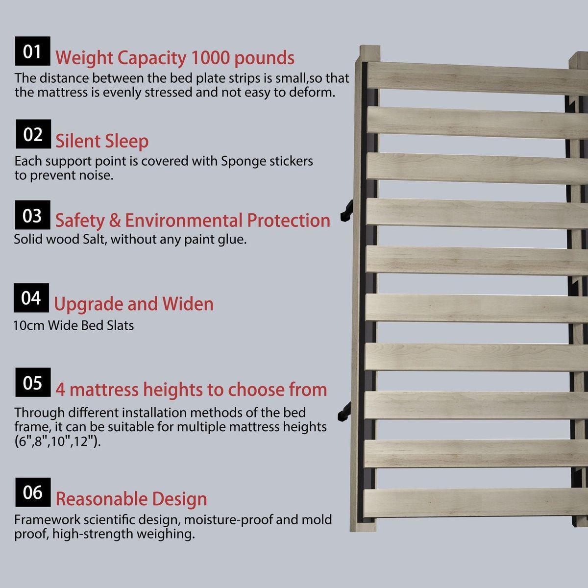 Queen Size Luxury Upholstered Platform Bed with Oversized Padded Backrest and Solid Wood Frame,suitable for Multiple heights of mattresses,Black