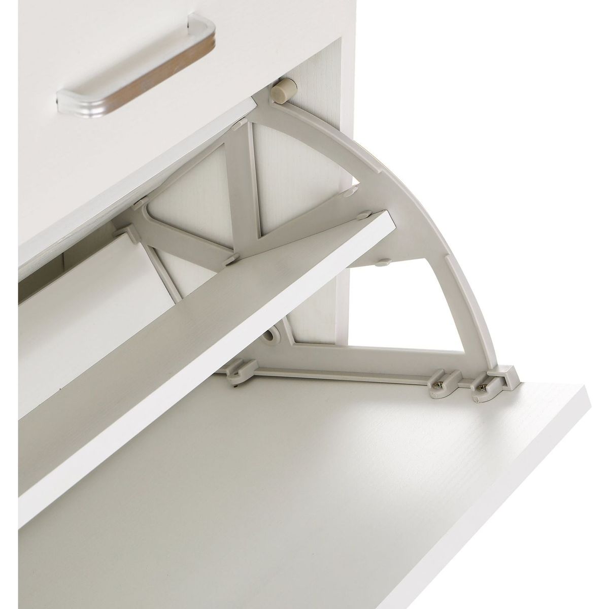 Large size Shoe Cabinet,Free Standing Tipping Bucket Shoe Rack Organizer with 2 Flip Drawers&2 Drawer,Modern Tipping Bucket for Entryway, Hallway, Bedroom-white