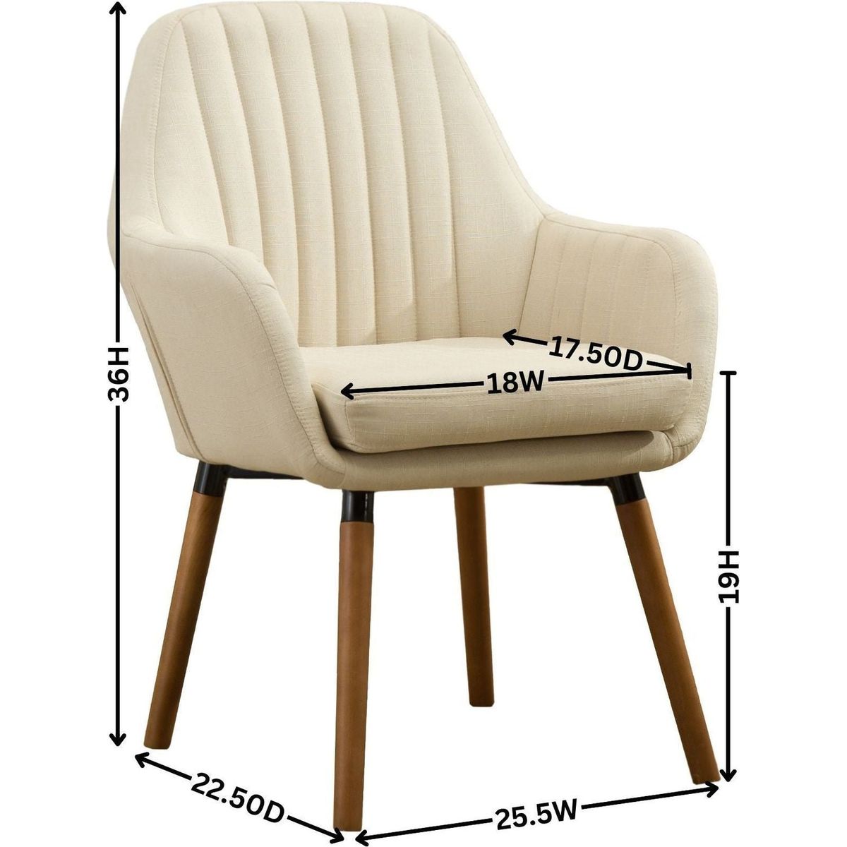 Tuchico Contemporary Fabric Accent Chair, Tan