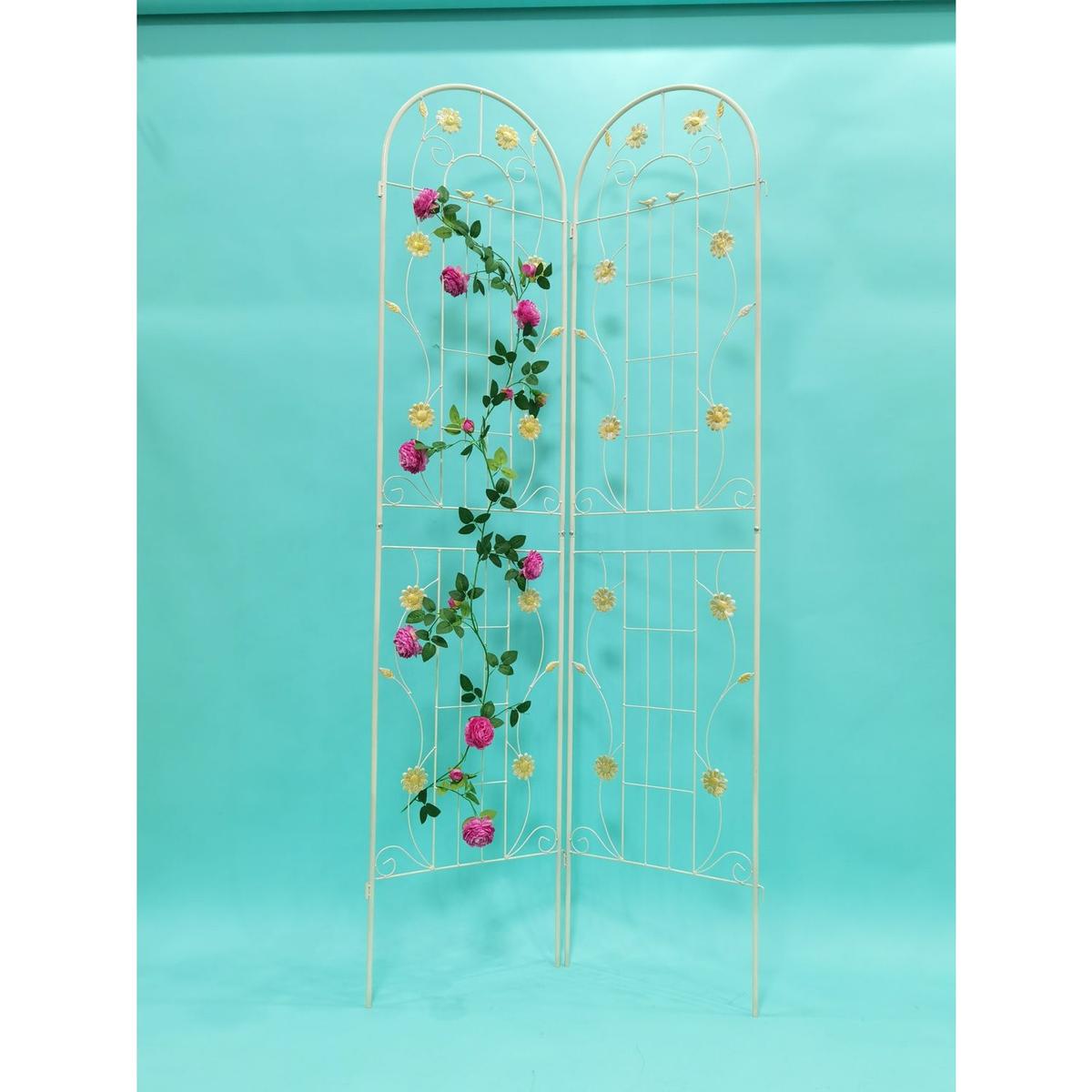 4 Pack Metal Garden Trellis 86.7" x 19.7" Rustproof Trellis for Climbing Plants Outdoor Flower Support White