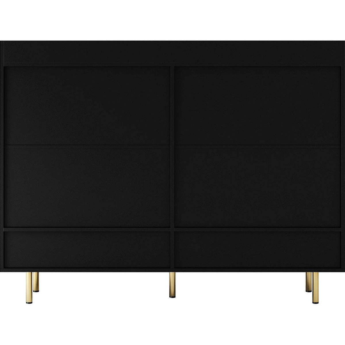 Shoe Cabinet with 4 Doors Large Modern Shoe Storage Organizer Cabinet with Adjustable Shelves for Entryway Black Shoe Rack Cabinet for Living room, bedroom