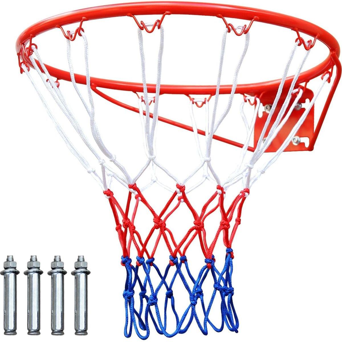 Basketball Rim Replacement 18" Steel Rim with Net, Easy to Install and Reliable Quality